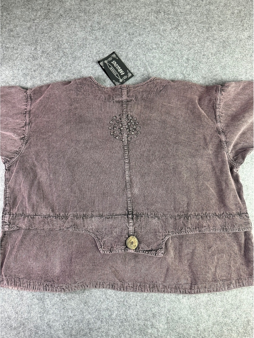 Vintage Style Embroidered Corduroy Jacket with Button Detail - Picture 11 of 15